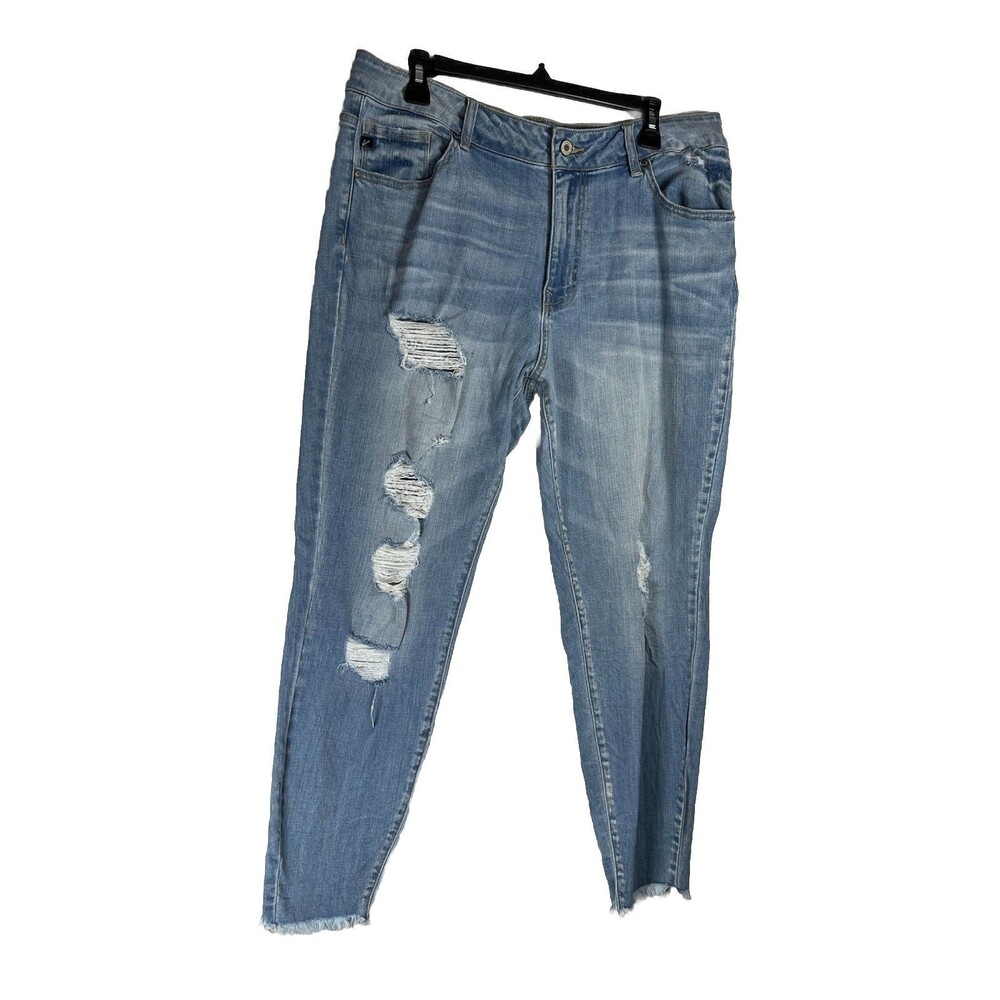 Kancan Women’s Plus 16 Distressed Jean Denim